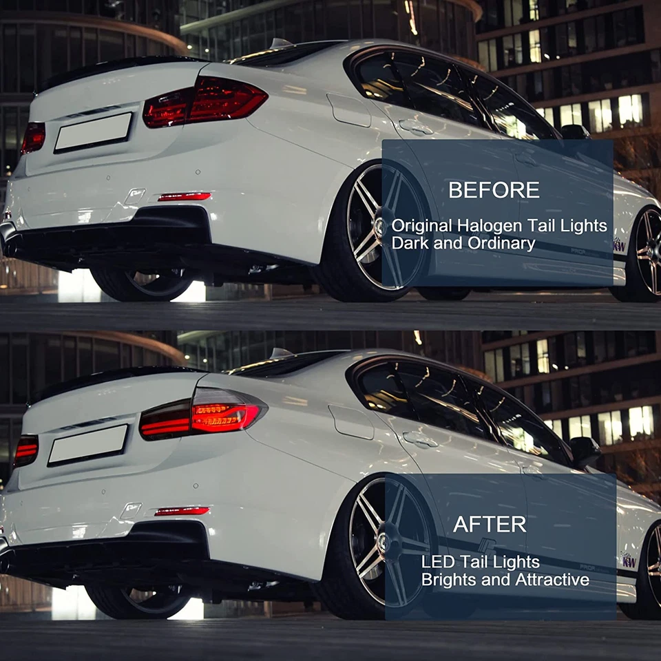 VLAND 一对 LED 尾灯适用于 2013 - 2018 宝马 3 系列 F30 F35 E92 320i 328i 335i — 第 4/4 张图片