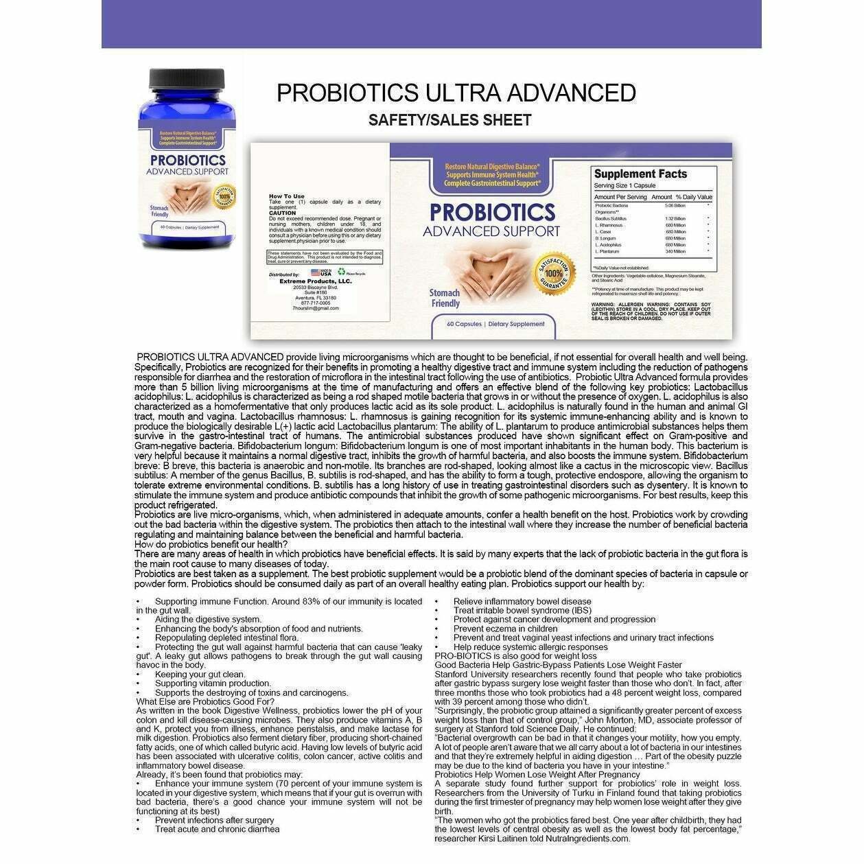 Probiotics Immune Health Supplement & Goji Berry Weight Loss Fat Burner Pills