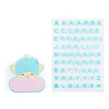 Insignia de nombre de estrellas gemelas pequeñas de Sanrio con hoja de pegatinas del alfabeto