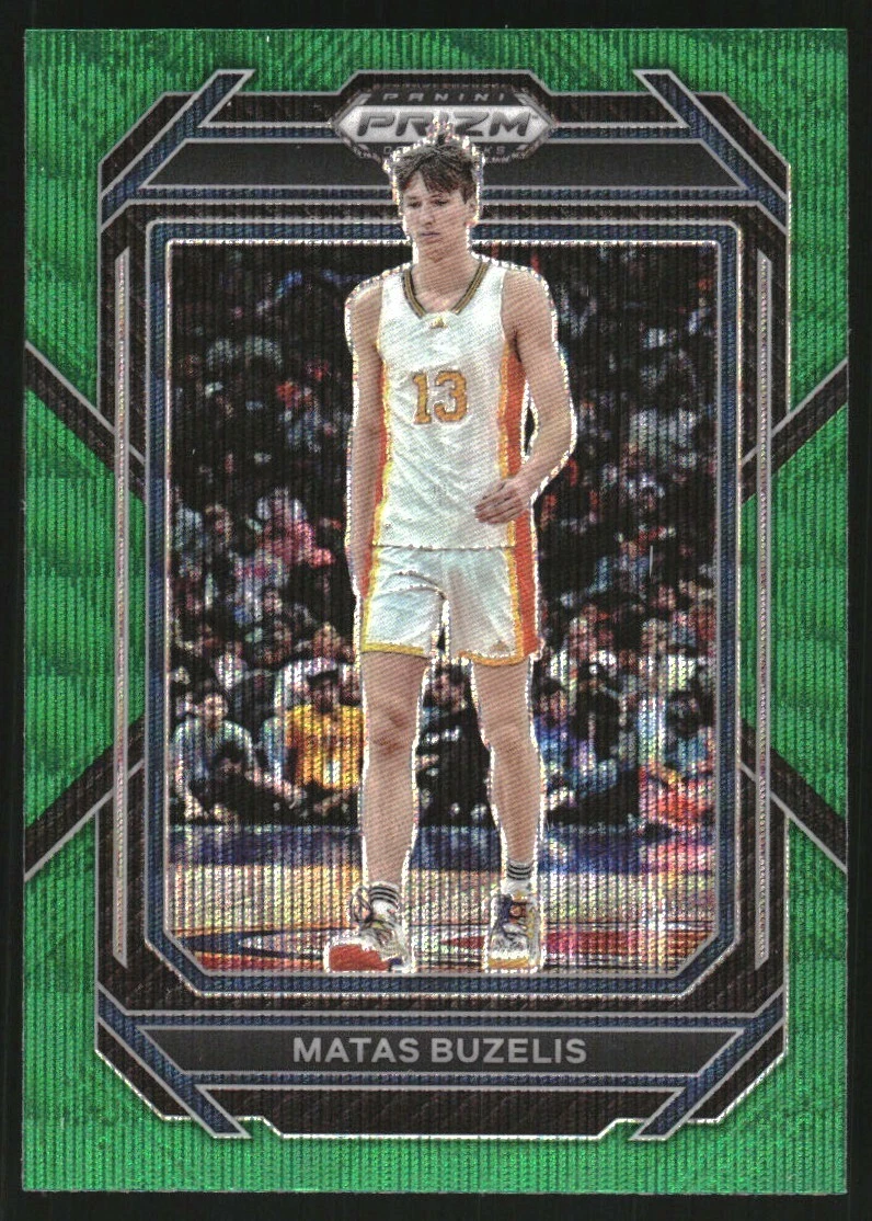 2023-24 Panini Prizm Draft Picks Prizms Green Wave #13 Matas Buzelis