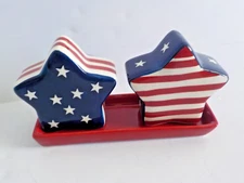 Boston International 4th of July Table Ceramic Salt & Pepper Shakers Set (3 pcs)