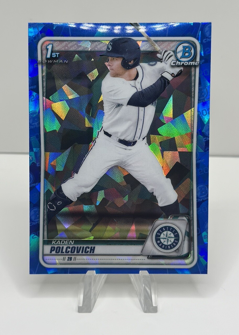 2020 1st Bowman Chrome Sapphire Kaden Polcovich RC #BD-18 Seattle Mariners