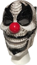 MOVING JAW CLOWN MASK Red Nose Adult Face Costume Evil Zombie Smile Mouth Opens