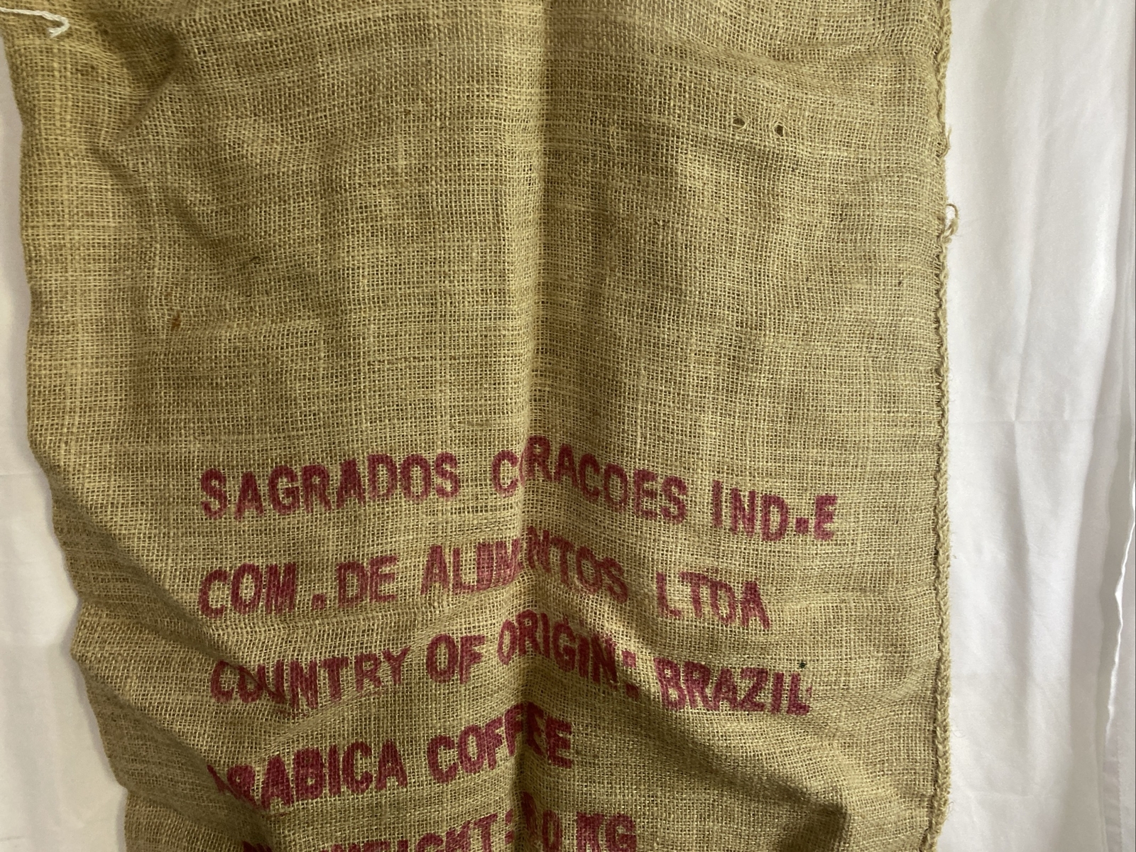Coffee Bag Jute Burlap Sack Authentic Cafe Do Brasil Brazil Double Sided