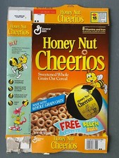 General Mills Honey Nut Cheerios cereal box w/free Mini Beech Ball from 1992