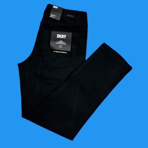DKNY Mens Size 32x30 Stanton Slim Fit Ultimate Stretch Black 5 Pockets Pants