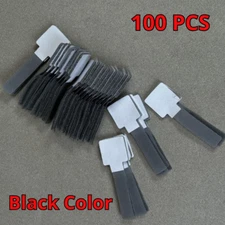 Hook Loop Cable Ties Straps Cord Black Reusable Wire Fastening Organizer Pcs 100