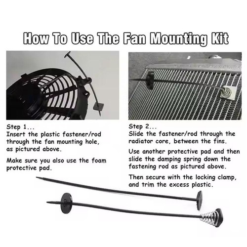 NEW ELECTRIC FAN TIE BELT CLIPS BRACKET MOUNTING KIT RADIATOR RADIATOR C0V6 - Picture 10 of 12