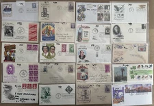 BOX LOT COLLECTION APPROX 1050 FDCs 1940/1993 VALUES TO $20 MANY BLOCKS OF 4 ETC