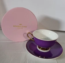 Bombay Duck Purple Teacup & Saucer (t)