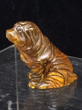 Cherry Amber Shar Pei Dog Carving