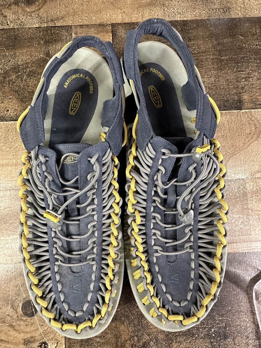 Keen Uneek 2 Mens US 12 Water Sandals Cord Braided Rope Gray Yellow TrailSport Keen Uneek 2 Mens US 14 Water Sandals Cord Braided Rope Gray  main image 4