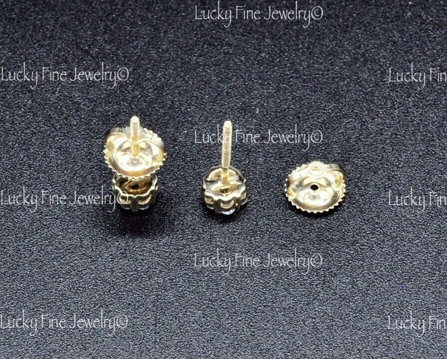 0.25 ct 14k Yellow Gold Diamond Stud  Earring Cluster  SI1 F    - Image 4 of 4