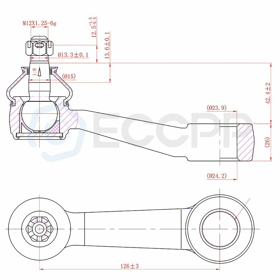 9Pieces Front Ball Joints Tie Rods Pitman Arm Kit For 87-91 Mazda B2600 RWD - Image 2 of 4