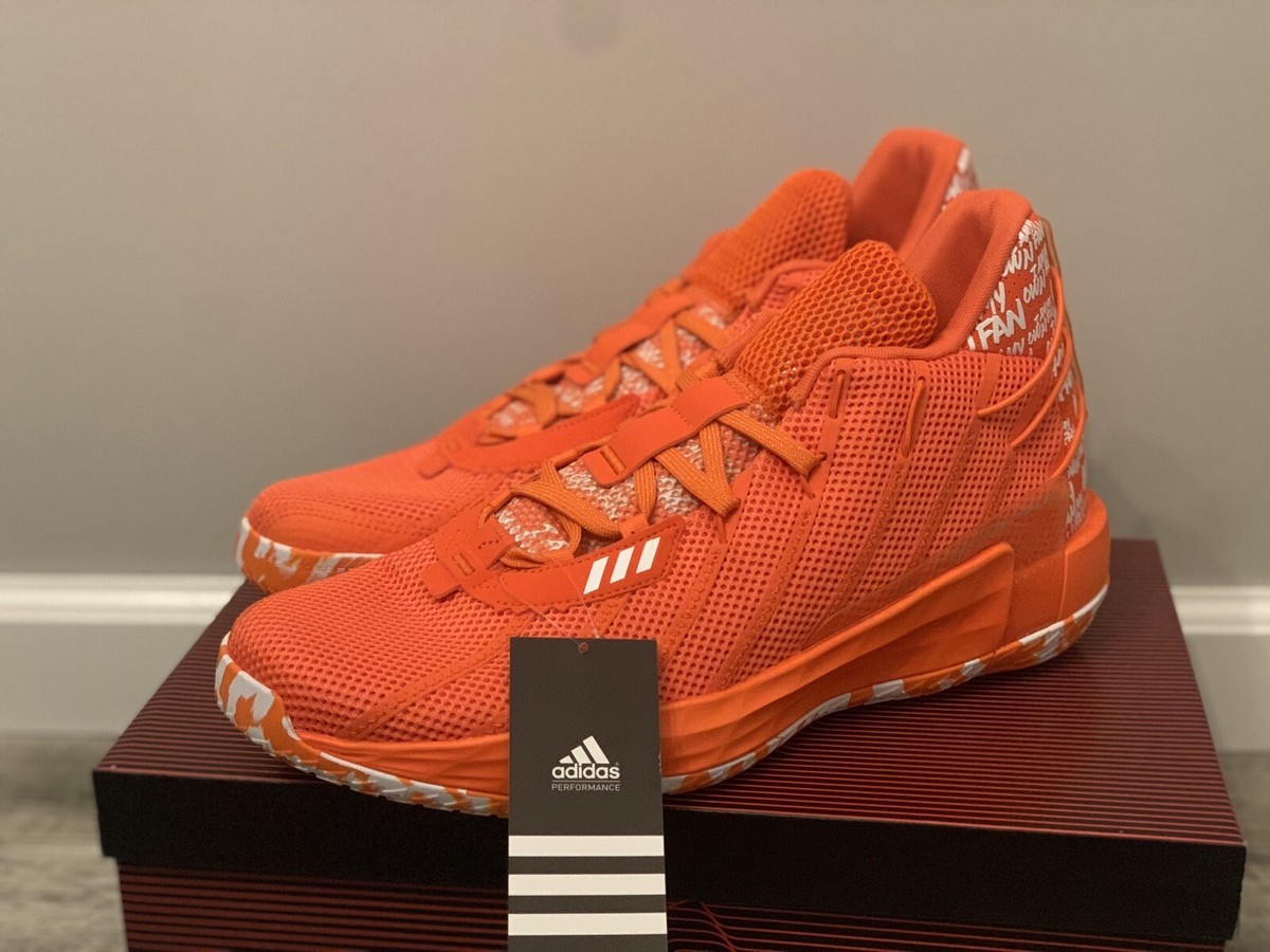 Adidas Men\'s Size 6 SM Dame 7 Basketball Shoes Orange Maximalist Doodle Print Adidas Dame 7 Navy Orange Basketball Shoes FX7086 Men Size  main image 3