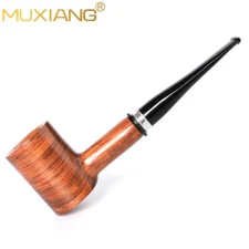 Rosewood Tobacco Pipe 9mm Filter Poker Pipe Straight Taper Stem With Silver Band