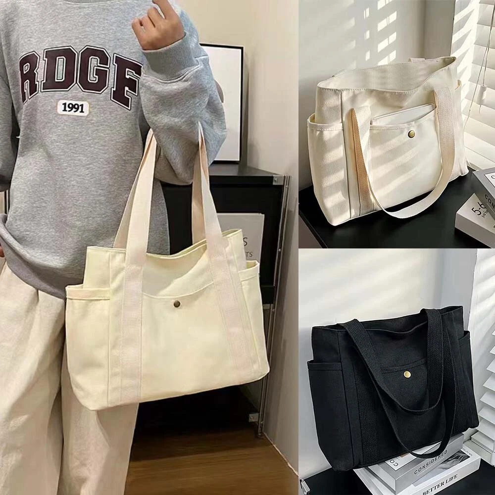 Large Capacity Tote Bag INS Versatile Handbag Laptop Bag Work Student Class - Picture 1 of 11