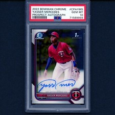 2022 Bowman Chrome Yasser Mercedes Auto PSA 10 GEM MINT