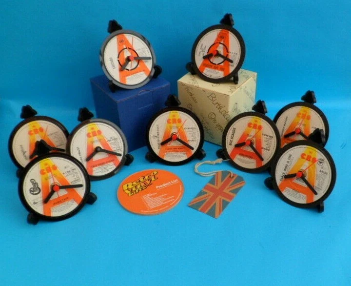 CBS DEMO Label CLOCKS Side Table / Desk Top Upcycled Vinyl Record Hit Singles 4" - Image 2 of 4