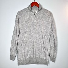 Adidas Essential Women Elongated Quarter Zip Sweatshirt Small Light Heather Gray