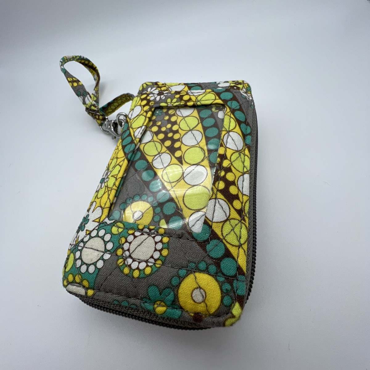 Vera Bradley Lemon Parfait Yellow Teal Paisley Wristlet Phone Mini 