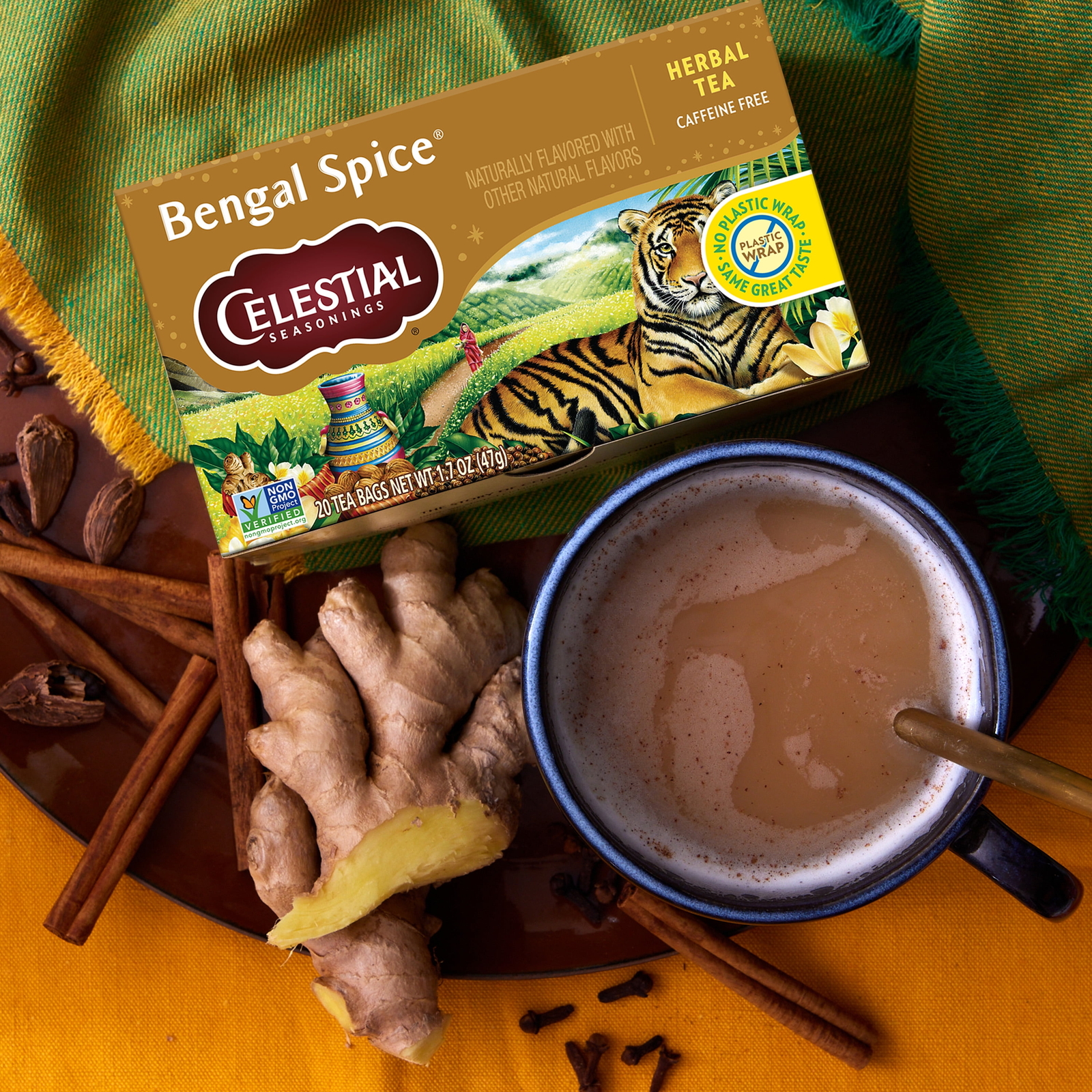 (4 pack) Celestial Seasonings Bengal Spice Herbal Tea Bags (20 Count)