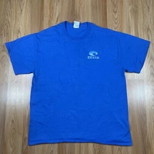 Gildan Graphics T-Shirt Adults L Large Blue Ultra Cotton Crewneck Short Sleeve