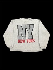 Vtg New York Tourist Sweatshirt Mens L Gray 90s Retro Graphic Print USA 90s