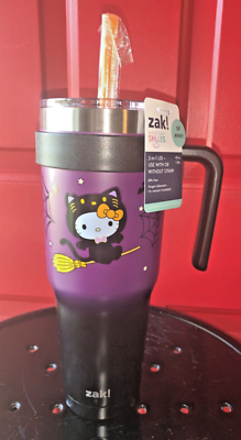 Zak Hello Kitty Halloween Tumbler 40oz Witch Black Cat New With