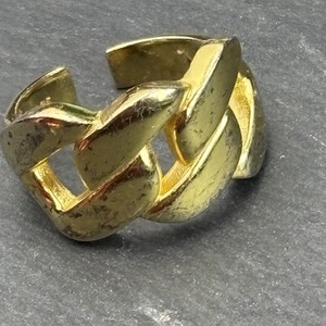 Authentic Gold Plated Sterling Silver Chunky Ring Plating Worn/Chipped Size O 5.3g