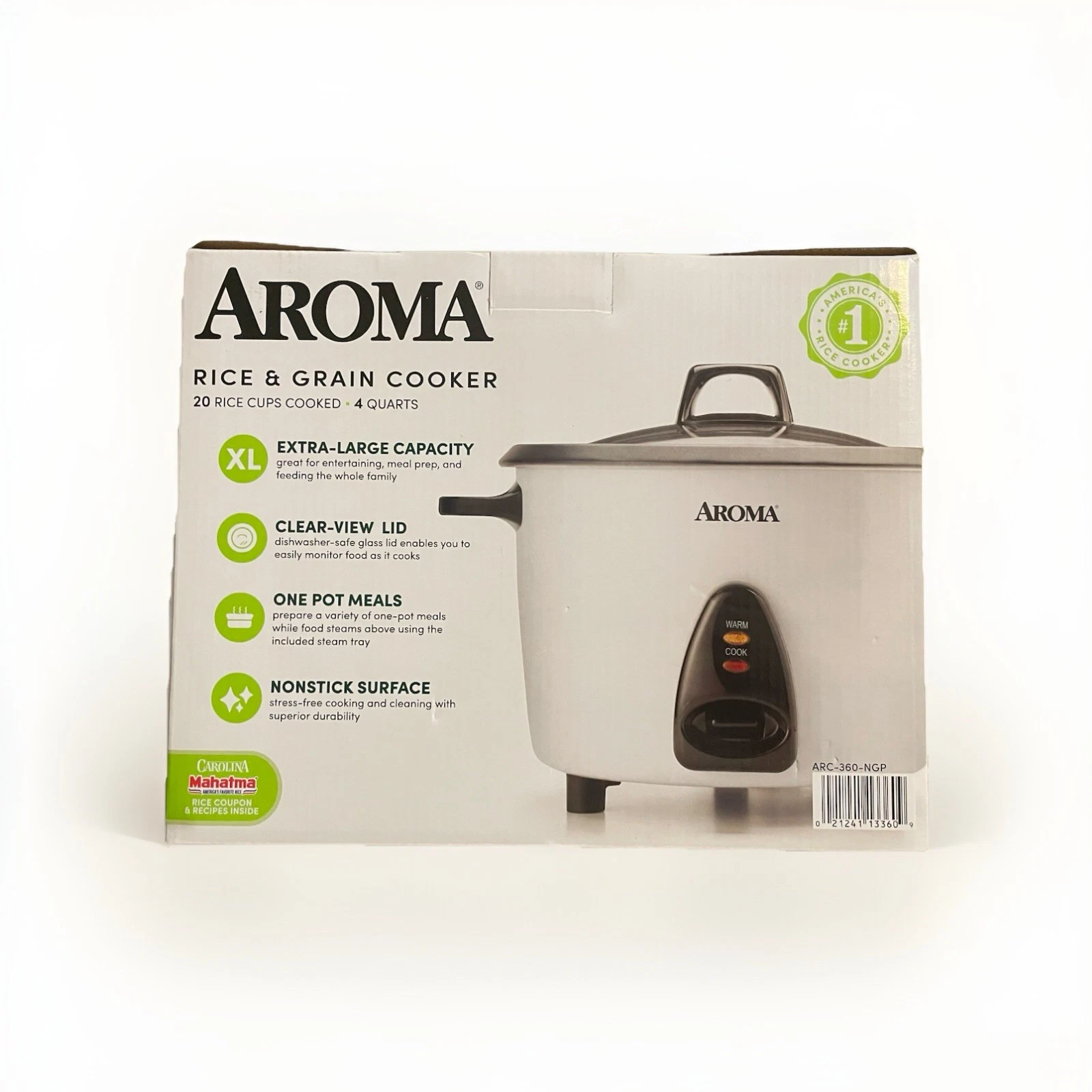 Aroma ARC-360-NGB 10 cup Uncooked 20-Cup Cooked Rice Cooker New