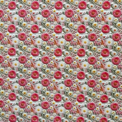 Polycotton Digitaldruck Stoff | Crafty | 3D Rosa Gänseblümchen | 115 cm breit