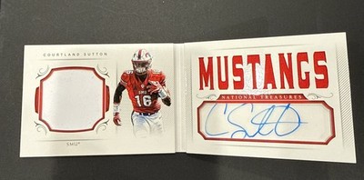 2018 National Treasures Cortland Sutton Booklet Patch Auto Autograph #/50  