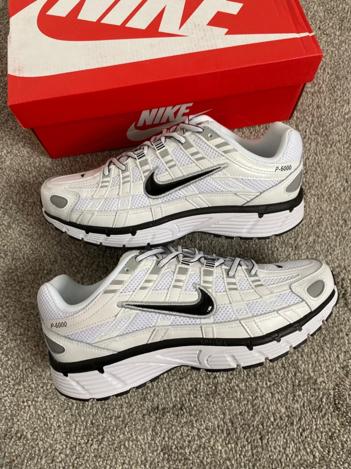 Nike P-6000 White Metallic Silver Black - MULTIPLE SIZES