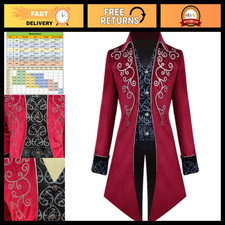 Medieval Steampunk Tailcoat Jacket for Men - Vampire Costume Outfit, Gothic Styl