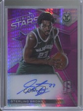 2017-18 Panini Spectra Neon Pink Prizm 6/25 Sterling Brown #RS-SBR Auto s3g