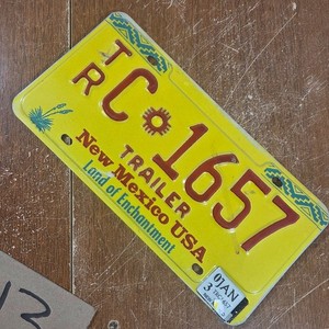 2003 New Mexico Trailer License Plate C-1657 Man cave BAR