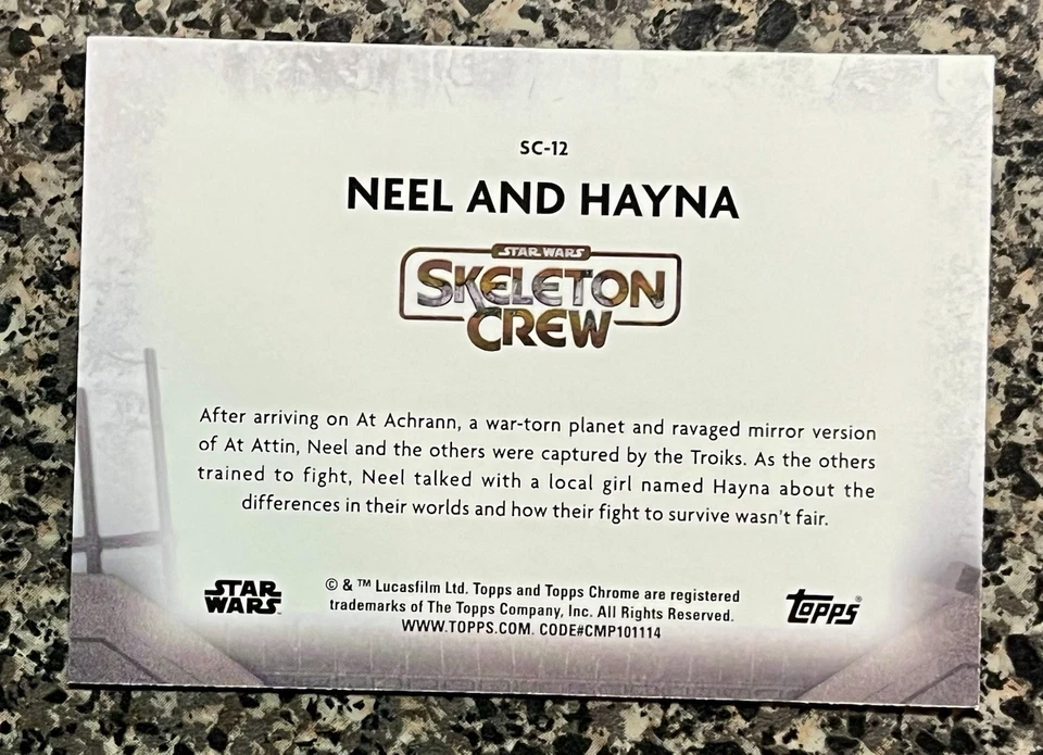2025 Topps Chrome Star Wars SKELETON CREW: Neel and Hayna #SC-12 - Image 2 of 2