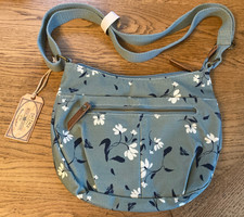 Lovely Fat Face Crescent Floral Crossbody Bag Green Haze New with Tags