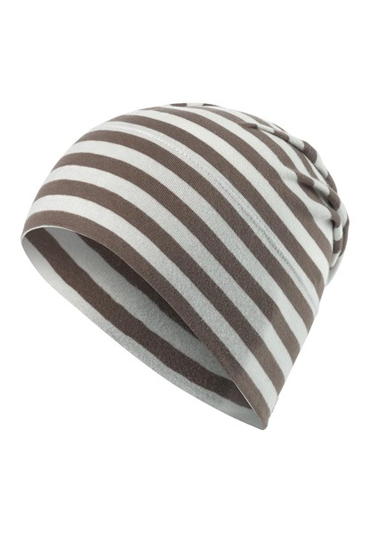 Beanie MüTze Jungen 49Cm Streifen Braun Gots Sterntaler Singlejersey-image