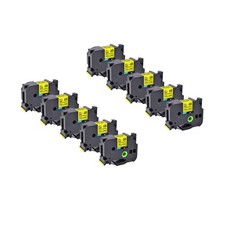 10PK Extra Adhesive Black on Yellow Label Tape For Brother TZ TZe S651 24MM