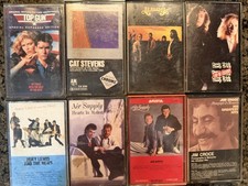Lot of 8 Classic Rock,Rock Soft Rock Cassette Tapes Top Gun Jim Croce Huey Lewis