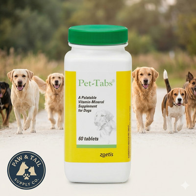 Pet-Tabs Dog Multivitamin 60 Count Chewable Tablet Liver Flavor USA