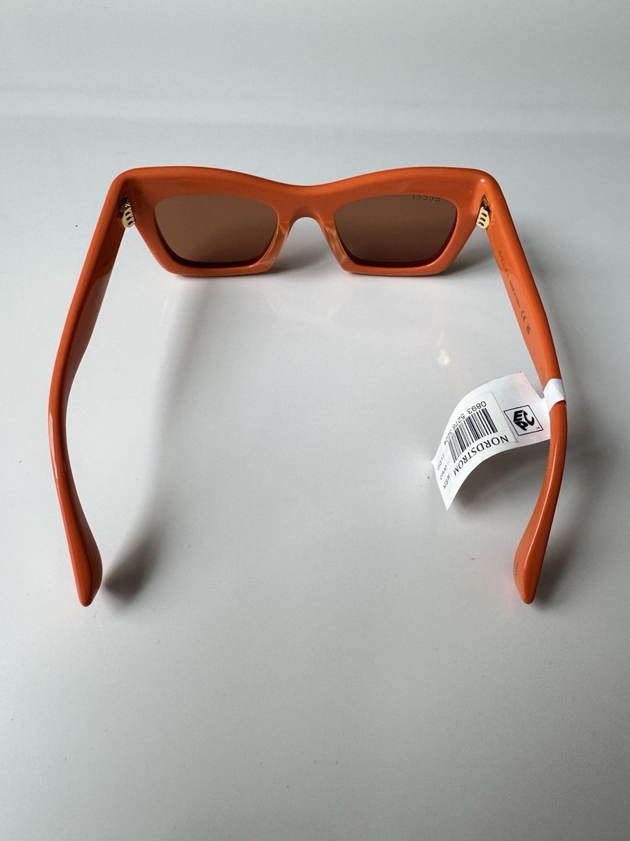Gucci Women Sunglasses Orange Brown Cat Eye GG1773S 004 BRAND NEW Gucci Women AUTHENTIC Sunglasses Orange Brown Cat Eye  main image 3