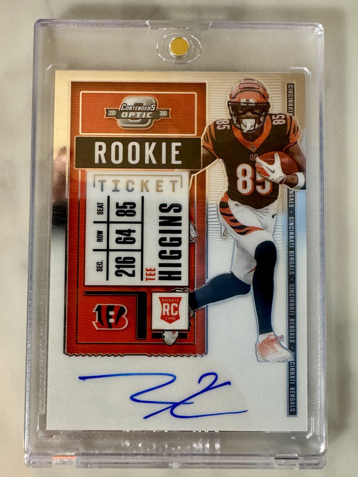 2020 Panini Contenders Optic Ticket RPS Tee Higgins #113 Rookie Auto RC