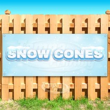 SNOW CONES Advertising Dessert Carnival Vinyl Banner Flag Sign USA SB11005