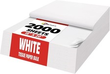 2000 White Tissue Paper Bulk, 15x20 Packing Supplies for Shipping
