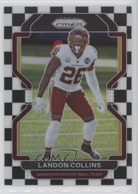 2021 Panini Prizm Black & White Checker Prizm Landon Collins #215 0nr3