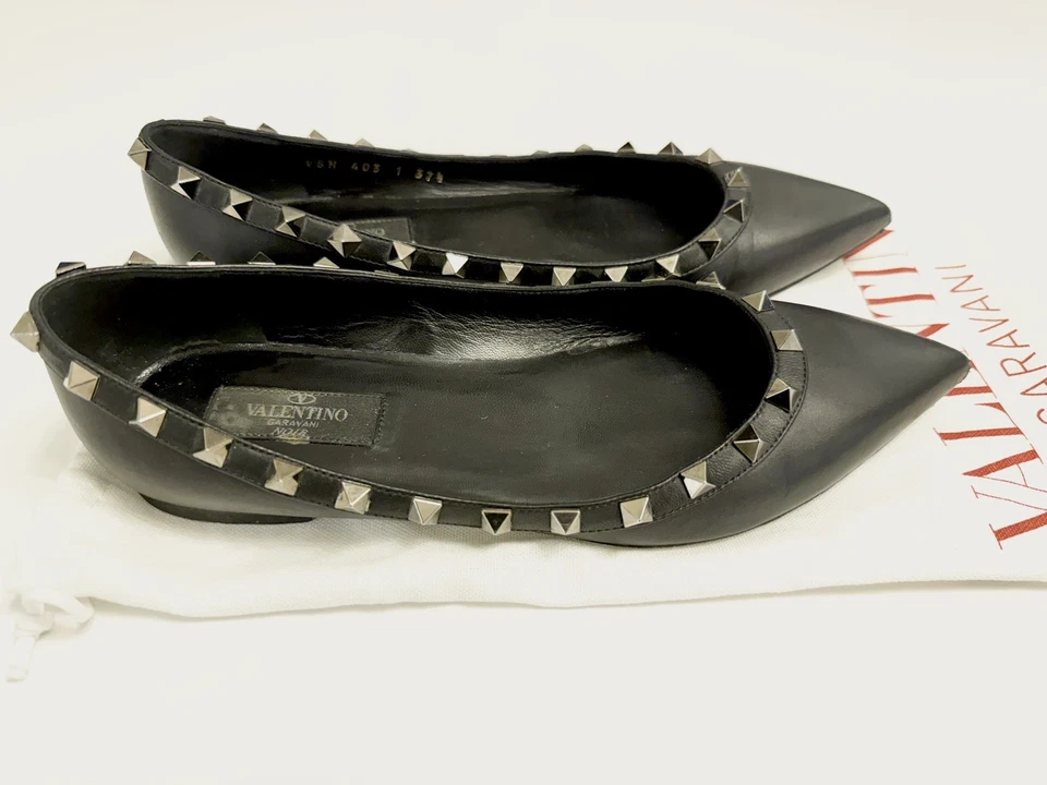 Zapatos Valentino Garavani Punta Rockstud Ballet Talla Plana EU 37.5 US 7.5 Foto 4 de 4