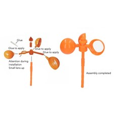 ˜360° Rotating Bird Deterrent Flashing For Orchard ABS Material